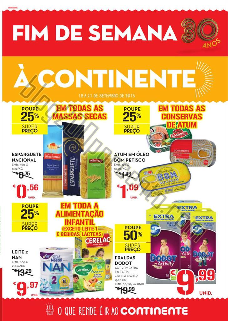 Antevisão Folheto CONTINENTE Extra Fim De Semana De 18 A 21 Setembro ...